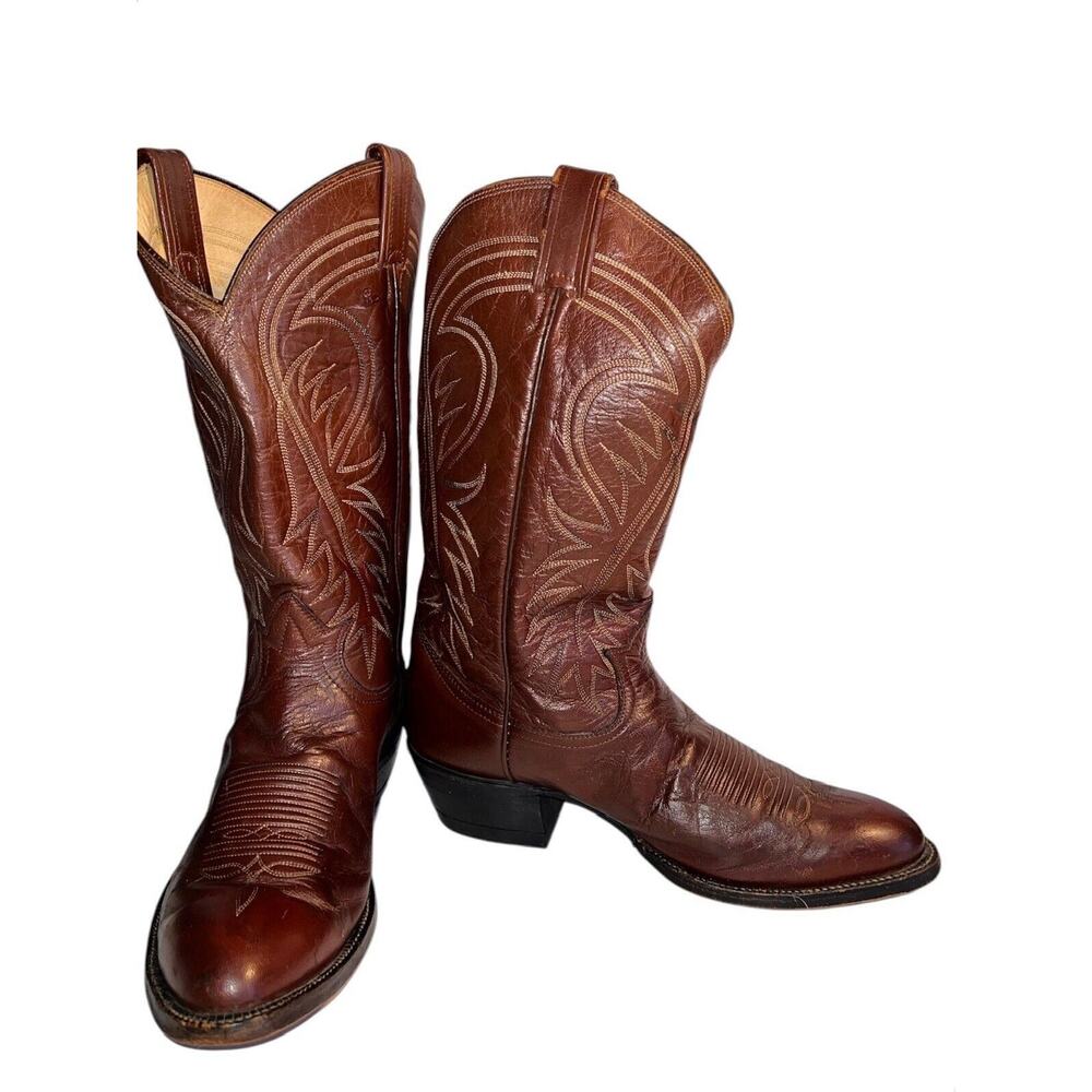 TONY LAMA GOLD LABEL COWBOY WESTERN LEATHER MENS BOOTS BROWN SIZE 9 B